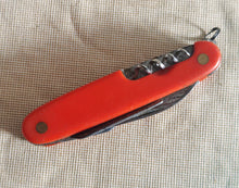 Load image into Gallery viewer, Vintage Red Handle Multi-Tool Pocket Knife – Collectible Swiss-Style Folding Knife