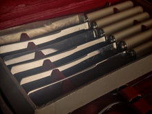 Load image into Gallery viewer, Vintage Montfort Sheffield Cutlery Set Stainless Steel Knives Forks Boxed Cream Handles