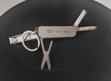Load image into Gallery viewer, Swiss Army Style Keychain Multi Tool Knife Nail Clipper Scissors File – Used