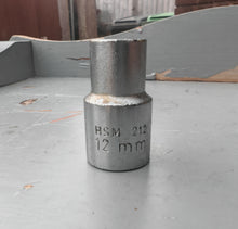Load image into Gallery viewer, King Dick 12mm Socket HSM 212 Chrome Vanadium 1/2" Drive Metric Tool