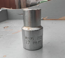 Load image into Gallery viewer, King Dick 12mm Socket HSM 212 Chrome Vanadium 1/2" Drive Metric Tool