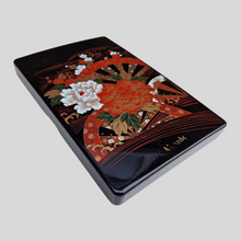 Load image into Gallery viewer, Vintage Japanese Black Lacquerware Kanebo Storage Box Lotus Flowers Sakura