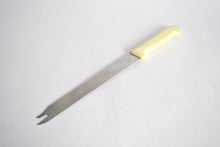 Load image into Gallery viewer, Vintage Stainless Steel Bread / Meat Carving Knife, Cream Plastic Handle, 29.5cm Long