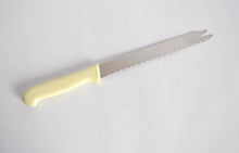 Load image into Gallery viewer, Vintage Stainless Steel Bread / Meat Carving Knife, Cream Plastic Handle, 29.5cm Long