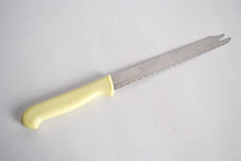 Load image into Gallery viewer, Vintage Stainless Steel Bread / Meat Carving Knife, Cream Plastic Handle, 29.5cm Long