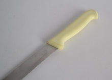 Load image into Gallery viewer, Vintage Stainless Steel Bread / Meat Carving Knife, Cream Plastic Handle, 29.5cm Long