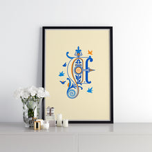 Load image into Gallery viewer, Ornate Letter A Decorative Art Set , 3 Posters + 3 Transparent PNG Designs , Instant Download