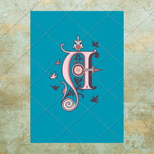 Load image into Gallery viewer, Ornate Letter A Decorative Art Set , 3 Posters + 3 Transparent PNG Designs , Instant Download