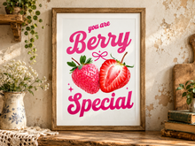 Load image into Gallery viewer, You Are Berry Special A4 Art Print Strawberry Pink Quote Wall Decor Gift