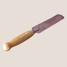 Load image into Gallery viewer, 1960s Chrome Plated Palette Spatula Spreader Shabby Yellow Painted Wooden