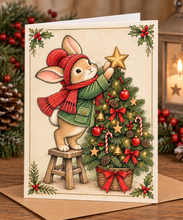 Load image into Gallery viewer, 35 Christmas Rabbit Clipart Bundle Vintage Bunny PNG Digital Download