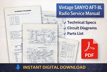 Load image into Gallery viewer, Vintage SANYO AFT-8L Radio Service Manual – Digital Download (PDF)