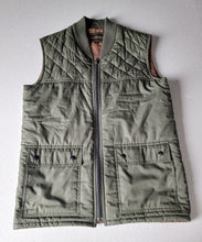 Load image into Gallery viewer, Crossfell Grenfell Mens Quilted Gilet Vest Olive Green Full Zip Size S