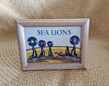 Load image into Gallery viewer, Book Plate Print Picture Frame Sea Lions Performing At Carnival Circus Framed