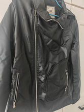 Load image into Gallery viewer, USE CLUP Men’s Black Faux Leather Biker Jacket – Size S – Made in Turkey