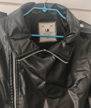 Load image into Gallery viewer, USE CLUP Men’s Black Faux Leather Biker Jacket – Size S – Made in Turkey