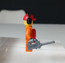 Load image into Gallery viewer, LEGO City Construction Worker Minifigure Orange Uniform Helmet Accessories
