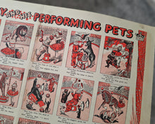 Load image into Gallery viewer, Vintage Circus Print – Jolly Joey and His Performing Pets Double Page Book Plate | 50.5 x 35 cm | An