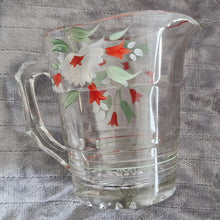 Load image into Gallery viewer, Vintage Italian Hand-painted Water Drink Pitcher Jug Floral Design On Clear Glass Jug