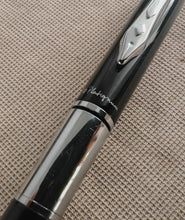 Load image into Gallery viewer, Platignum Ballpoint Pen – Black & Chrome – Black Ink – 13cm – Used