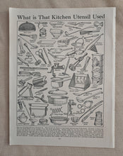 Load image into Gallery viewer, Vintage Bookplate Illustration , What Is That Kitchen Utensil , Original Print