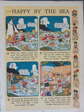 Load image into Gallery viewer, Vintage Tiny and Tot Are Happy by the Sea Double Page Book Print 35 x 25.5cm