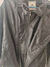 Load image into Gallery viewer, USE CLUP Men’s Black Faux Leather Biker Jacket – Size S – Made in Turkey