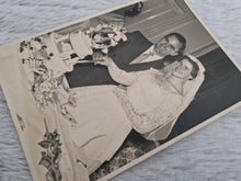 Load image into Gallery viewer, Antique Vintage Wedding Photograph | Bride and Groom Cutting Wedding Cake | Sepia Portrait Photo 15.