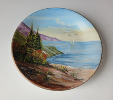 Load image into Gallery viewer, Hand Painted Zakynthos Greece Decorative Wall Plate Coastal Landscape 27cm
