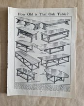 Load image into Gallery viewer, Old Oak Tables Image Illustrations Vintage Drawing Image Book Plate, How Old is That Oak Table? Old