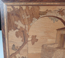 Load image into Gallery viewer, Vintage Wooden Marquetry Wall Plaque Landscape Scene Inlaid Wood Art 35cm