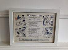 Load image into Gallery viewer, Vintage Holiday Time Poem Framed Print Book Page Childrens Nursery Wall Art Deco