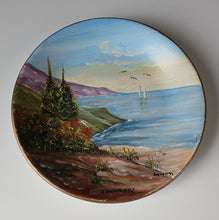 Load image into Gallery viewer, Hand Painted Zakynthos Greece Decorative Wall Plate Coastal Landscape 27cm
