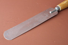 Load image into Gallery viewer, Vintage 1960s Chrome Plated Palette Spatula / Spreader with Shabby Yellow Painted Wooden Handle