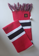 Load image into Gallery viewer, Manchester United Supporters Scarf Red Black White Football Fan Fringe 157cm