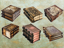 Load image into Gallery viewer, Antique Books Ephemera DIY Stickers, Journaling Supplies, Vintage Bible Image, Antique Junk Journal, Digital Download, Vintage Ephemera