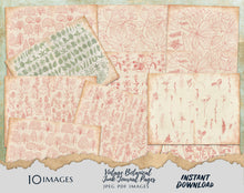 Load image into Gallery viewer, Botanical Herbs Junk Journal Kit - Vintage Printable Old Paper Botanical Flower & Leaves Journal Pages (10 Images, JPEG & PDF)