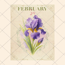 Load image into Gallery viewer, Birth Month Flower Cards | 12 Digital Download Prints | Vintage Floral Wall Art | Botanical Birthday Flowers | PNG & PDF Files