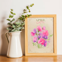 Load image into Gallery viewer, Birth Month Flower Cards | 12 Digital Download Prints | Vintage Floral Wall Art | Botanical Birthday Flowers | PNG & PDF Files