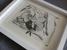 Load image into Gallery viewer, Vintage Koala Reading Print Framed Book Page Nursery Wall Art Tiny Tots 1942