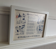 Load image into Gallery viewer, Vintage Holiday Time Poem Framed Print Book Page Childrens Nursery Wall Art Deco