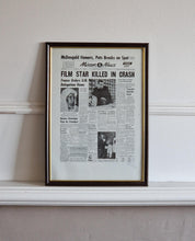 Load image into Gallery viewer, Vintage Book Plate Print Picture Frame Old News Paper Page Print in Wooden Frame