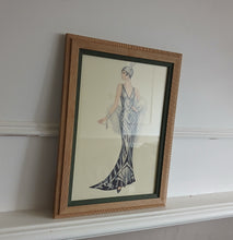 Load image into Gallery viewer, Framed Art Deco Lady Fashion Print Vintage Style Wall Art Picture 35.5 x 27cm