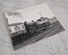 Load image into Gallery viewer, Black White Photo Locomotive Steam Engine Great Central Railway 24/11/87 69523 Rothley to Laughborou