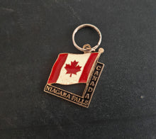 Load image into Gallery viewer, Vintage Niagara Falls Canada Flag Keychain Enamel Maple Leaf Souvenir Key Ring