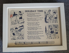 Load image into Gallery viewer, Vintage Holiday Time Poem Framed Print Book Page Childrens Nursery Wall Art Deco