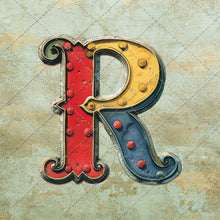 Load image into Gallery viewer, Bright Bold Colourful Vintage Typography Carnival Alphabets Circus Letter Arts Png Graphics Instant Download