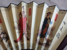 Load image into Gallery viewer, Vintage Asian Folding Fan Four Chinese Beauties Dance Fan 58.5cm