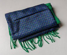 Load image into Gallery viewer, Vintage C&A Canda Scarf Green  Blue Patterned 100% Polyester 132cm Long UK Made