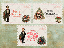 Load image into Gallery viewer, Vintage Christmas Clipart Bundle Vintage Christmas PNG Junk Journal Digital Planner Collage Image Christmas Sublimation Christmas 52 images